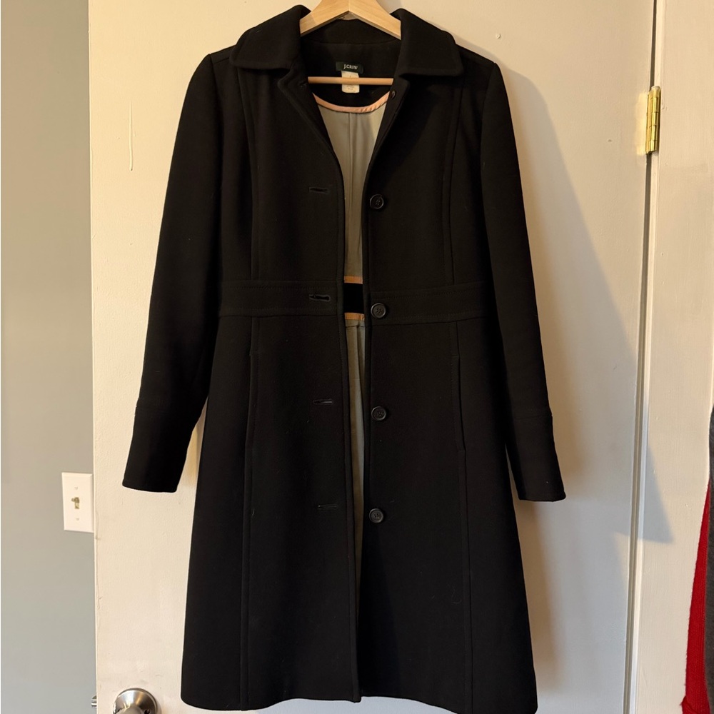 J. Crew Classic Black Wool Coat